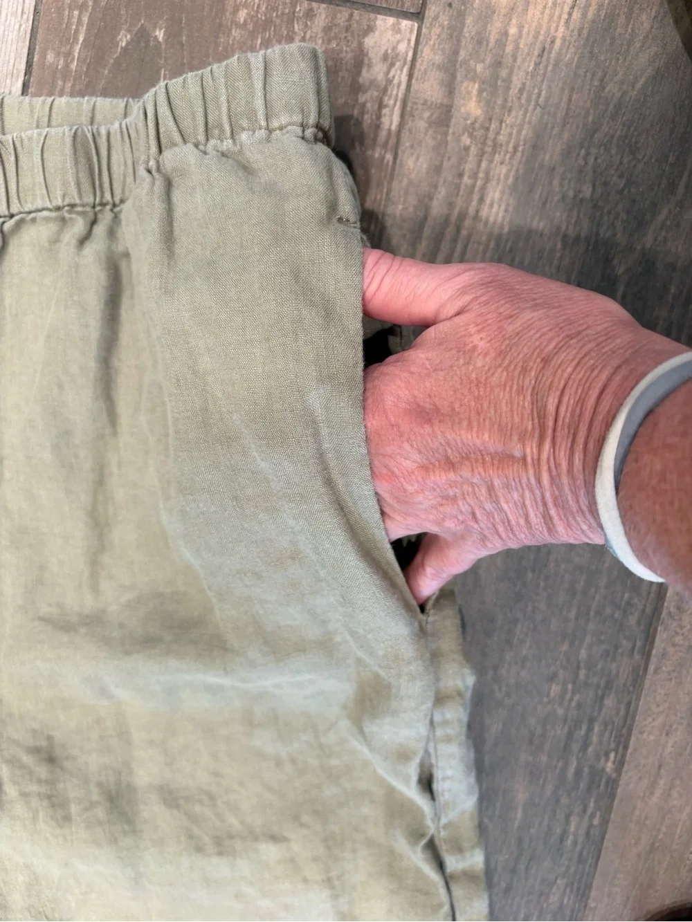 Quince 100% European Linen Pants Size Medium Olive Green Minimalist Boho Women